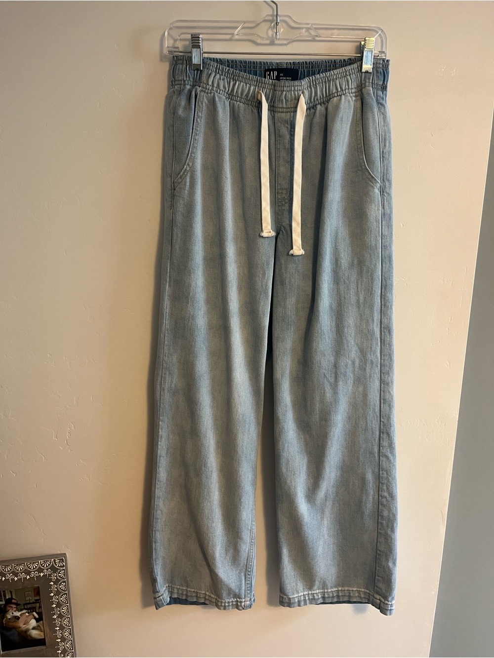 GAP XS Women’s Light Blue Soft AF Wide Leg Drawstring Jeans